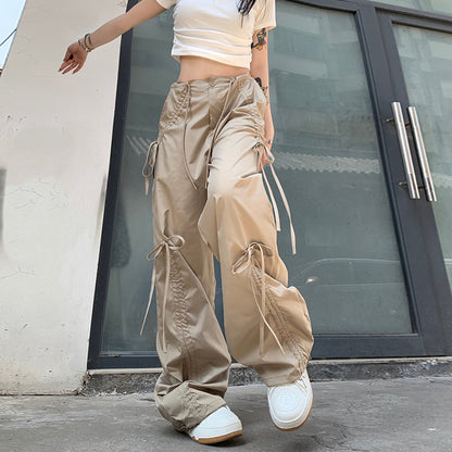 Pantalones anchos y rectos de fregona para mujer