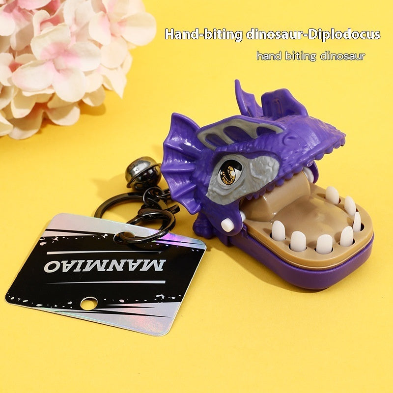 Creative Cartoon Biting Dinosaur Toy Car Key Ring