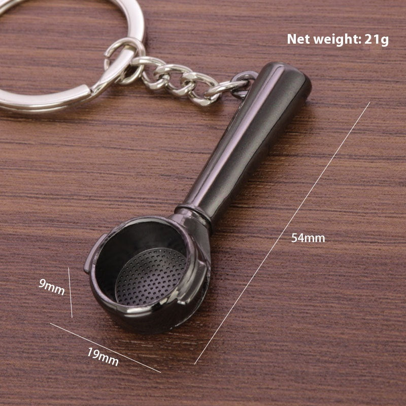 3D Coffee Keychain Metal Car Key Pendant