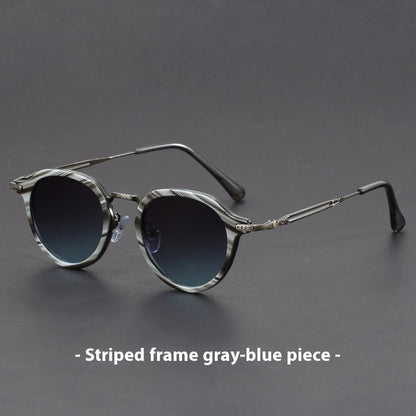Gafas de sol con montura circular de metal y protección UV para hombres y mujeres.