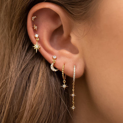 XINGX Kette Quaste Ohrringe Sechs Mans XINGX Monat Mode Zirkon Ohrstecker Für Frauen Eardrop Schmuck