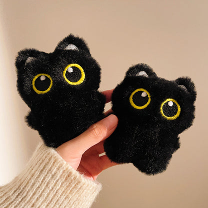 Llavero de peluche con colgante de mochila de gato negro