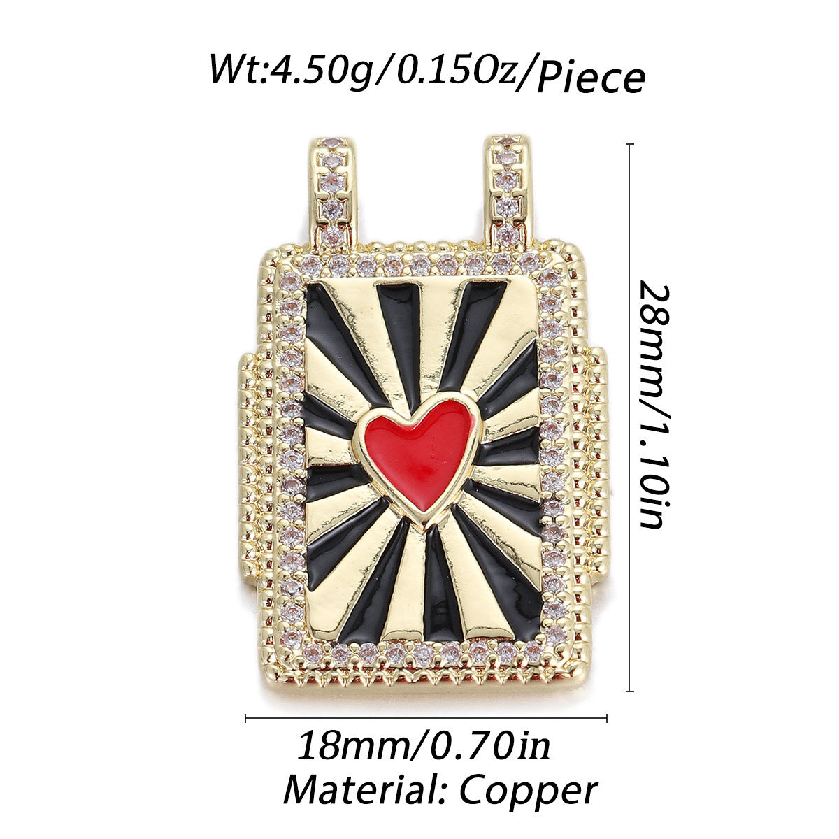 Love Drop Oil Pendant Micro-inlaid Diy Bracelet Necklace Accessories