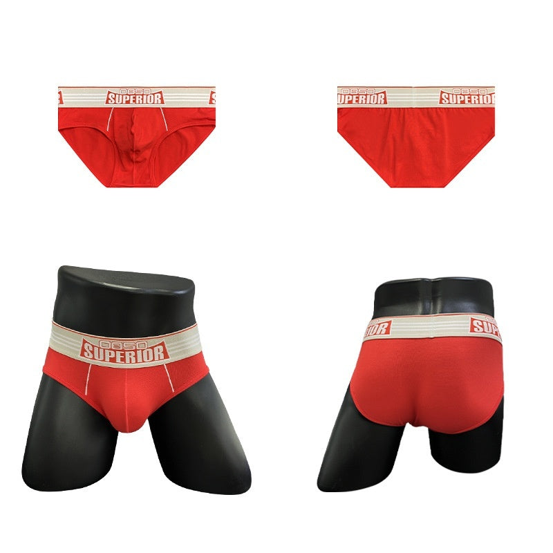 New Men's Underwear Sexy Low Waist Cotton Sports Fitness Anti-wear Leg Briefs