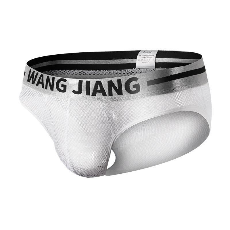 Men's Underwear Triangle Summer Mesh Low Waist Solid Color Breathable