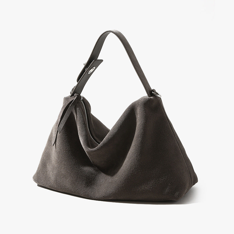 Matte Cowhide Leather One-shoulder