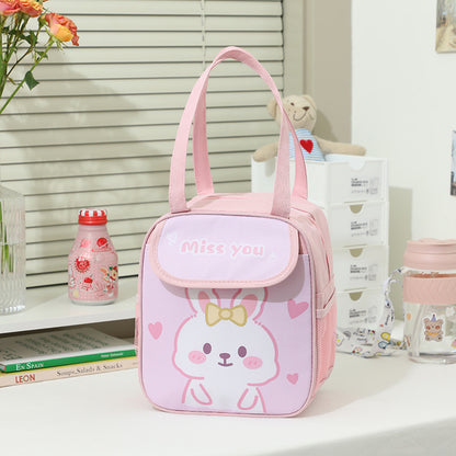 Bolsa de almuerzo portátil aislante original con bolsillo para llevar en la mano