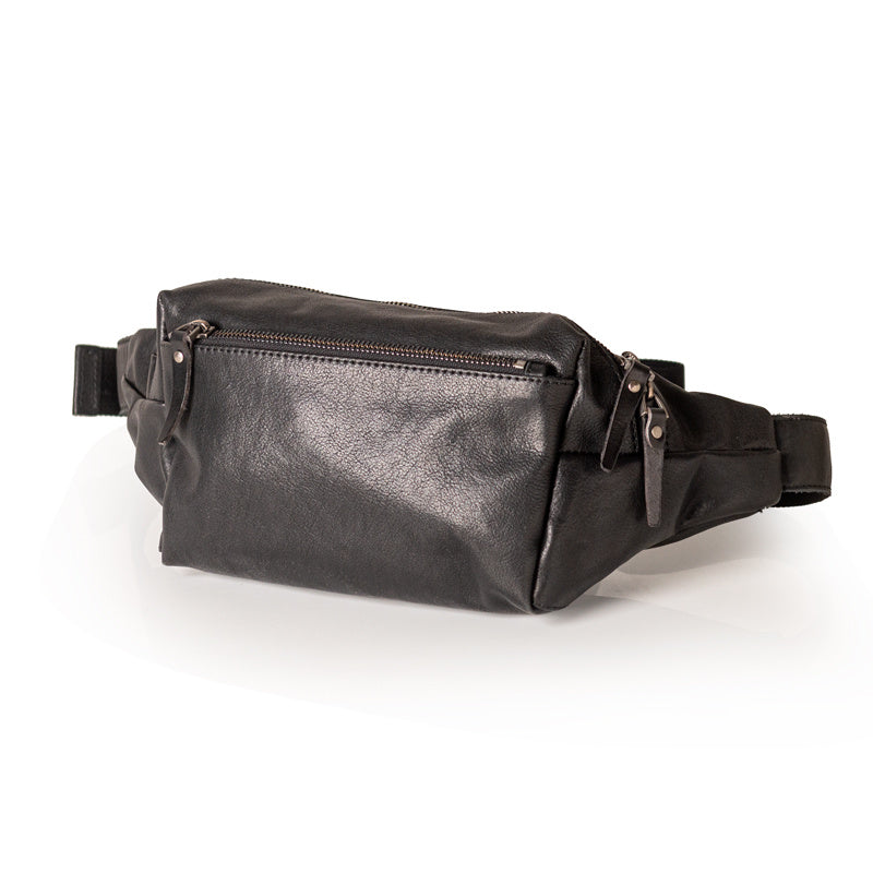 Black Leather Chest Bag