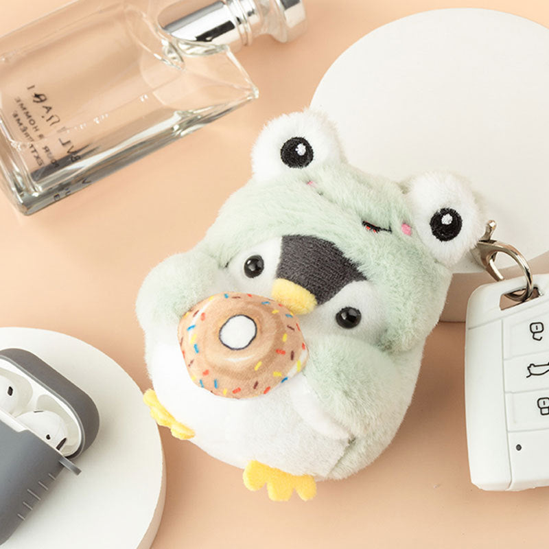 Koi Little Penguin Keychain Korean Style Positive Energy Plush Pendant