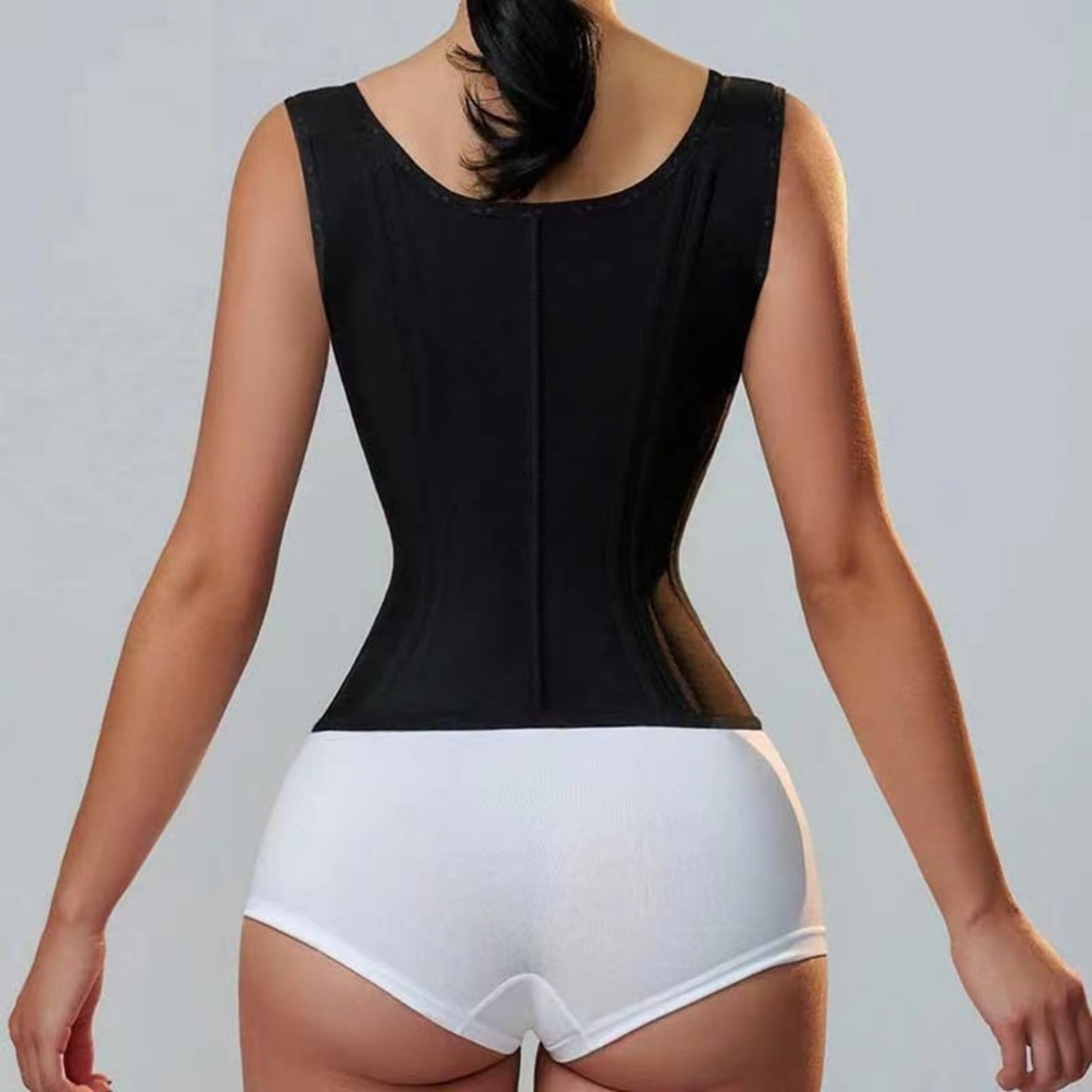 Zipper Breasted Retro Shapewear Top - BAGMODA