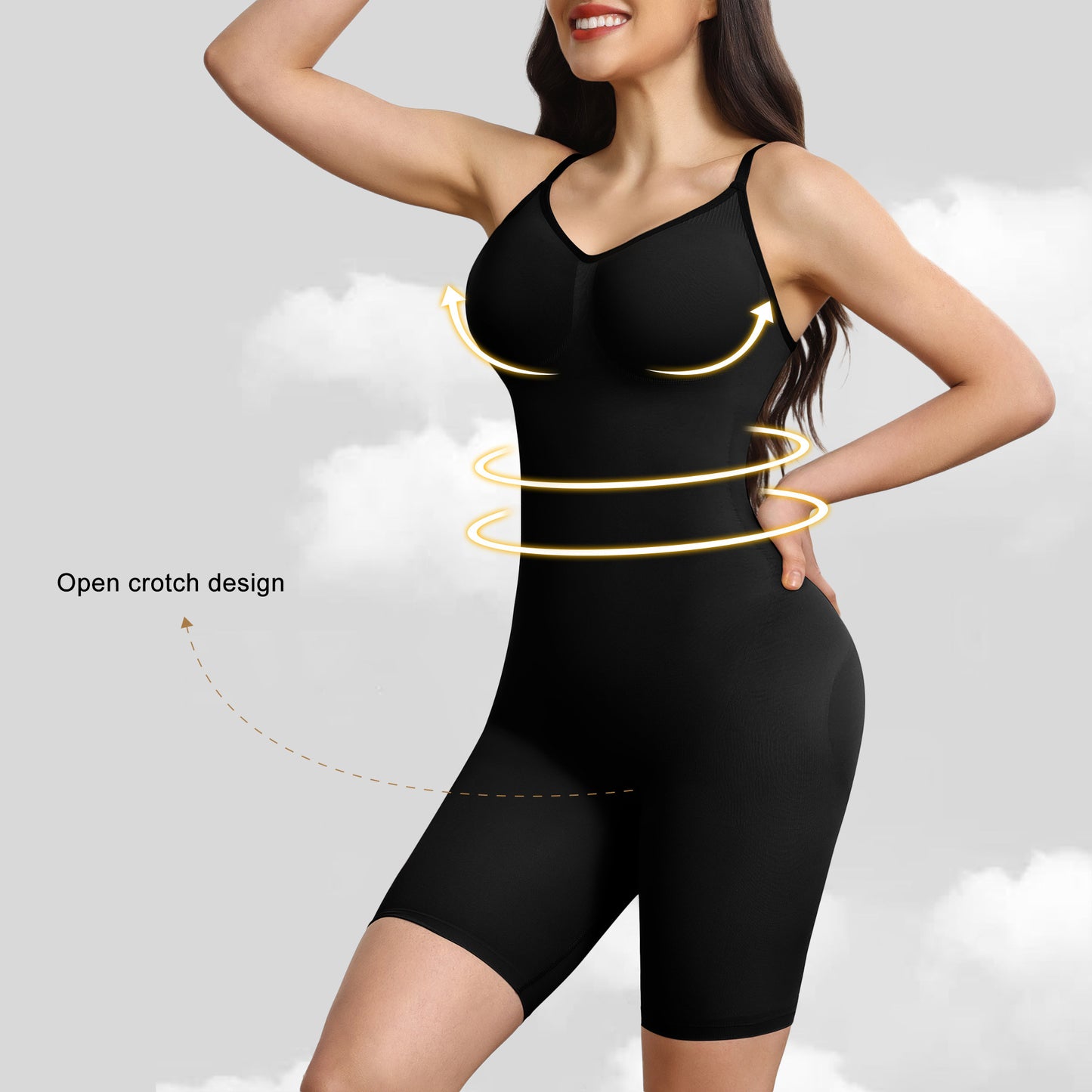 Fajas moldeadoras de culturismo para mujer, ropa interior de una pieza abierta que levanta caderas y adelgaza la cintura.