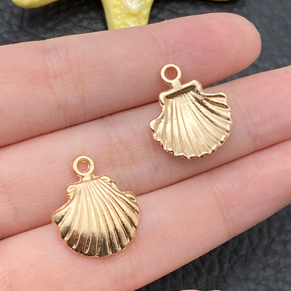 Gold Marine Life Starfish Conch Alloy Pendant DIY Bracelet Earring Ornament Pendant