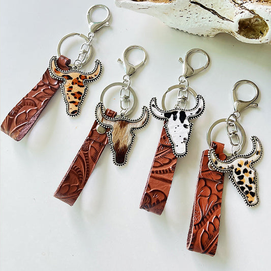 Leather Keychain Retro Ethnic Style