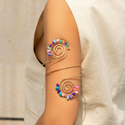 Pulsera con apertura de cuentas y anillo de grava