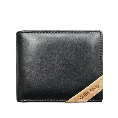 Cartera corta de piel de vaca para hombre de moda