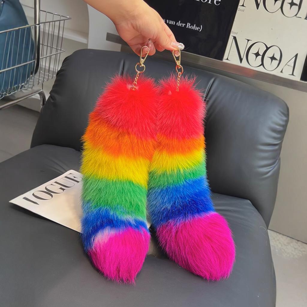 Personalized Plush Fox Tail Pendant Bag Hanging Ornaments