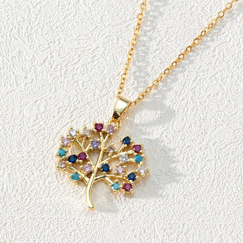Popular Round Hollow Tree Of Life Pendant Necklace