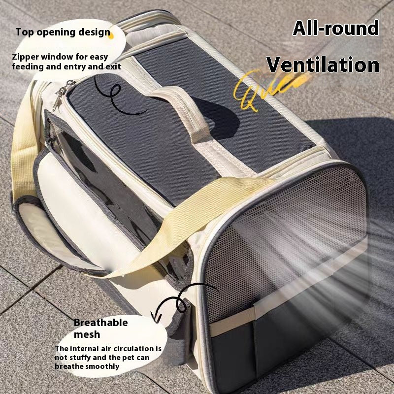 See Through Breathable Large Capacity Out Portable Pet Bag Foldable