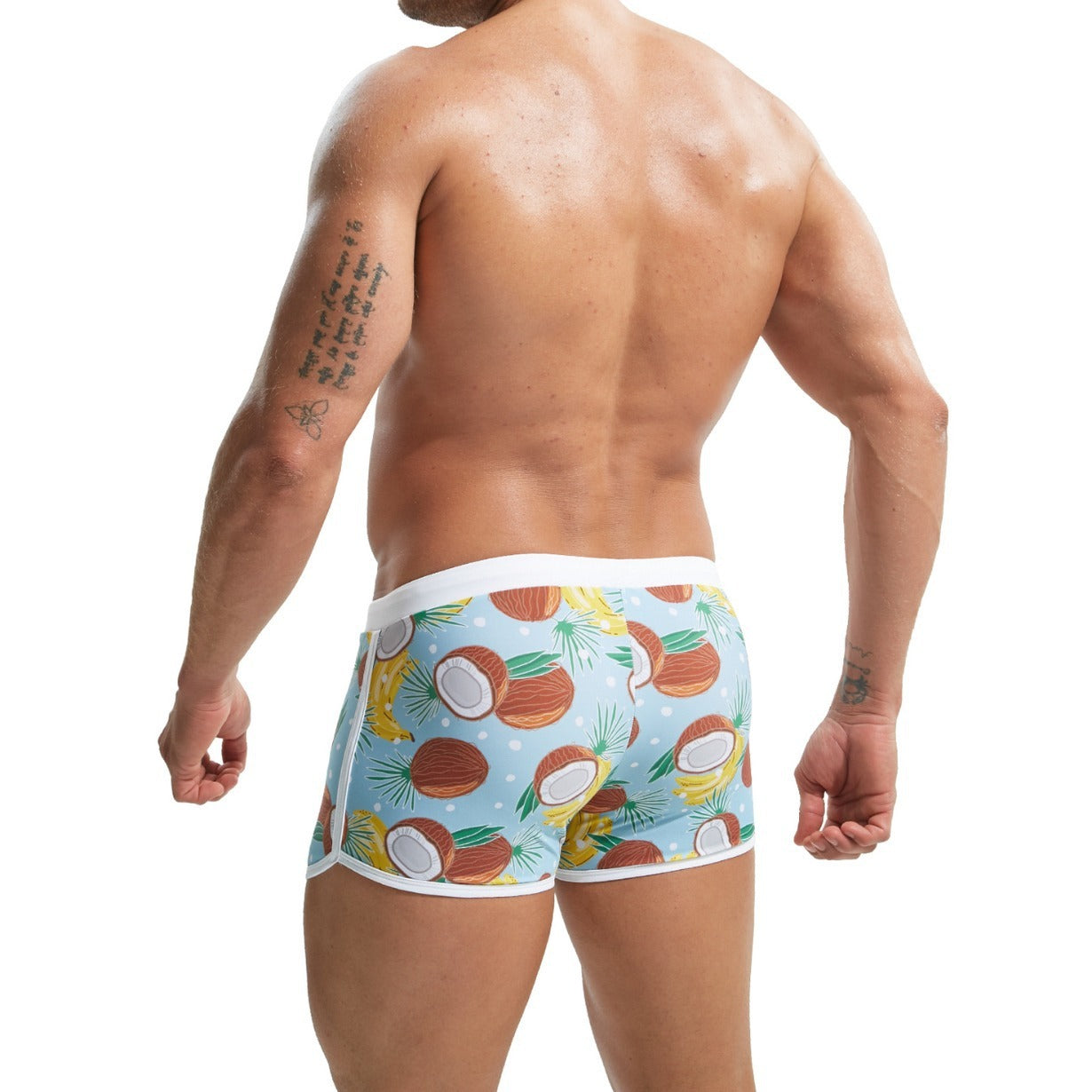 Summer Men's Nylon Printing Swim Briefs