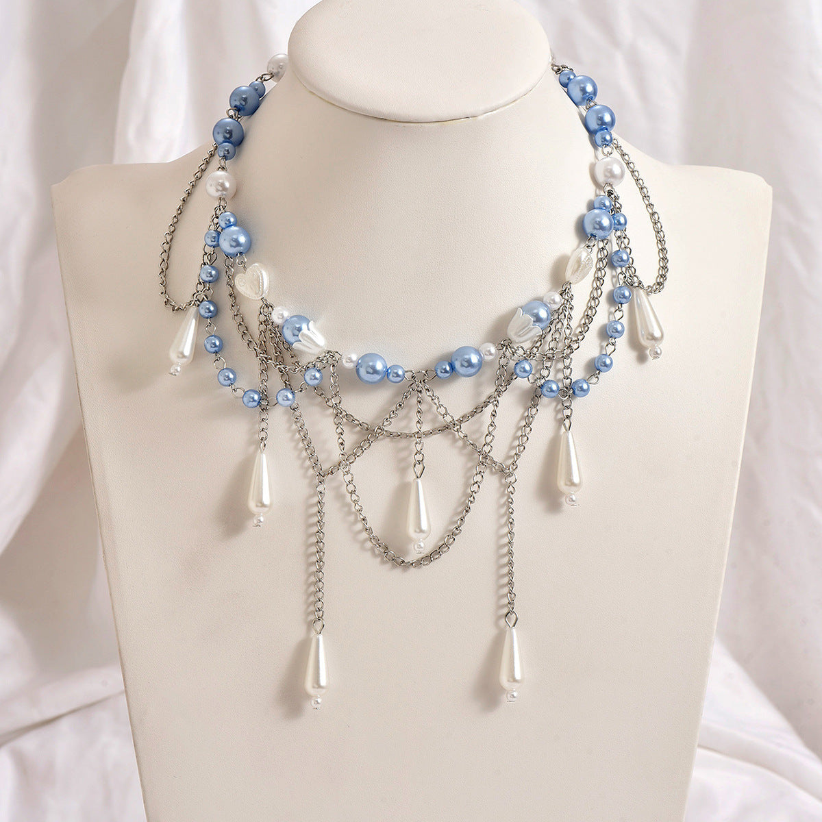 Collar colgante de cadena larga para clavícula para mujer