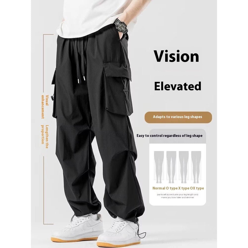 Loose Straight Cargo Pants Wide - leg Pants Men - BAGMODA