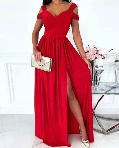 Vestido bohemio con escote en V y tirantes finos para mujer, largo y fluido, para fiesta en la playa