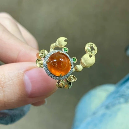 Krabbenring mit offenem Blumenring