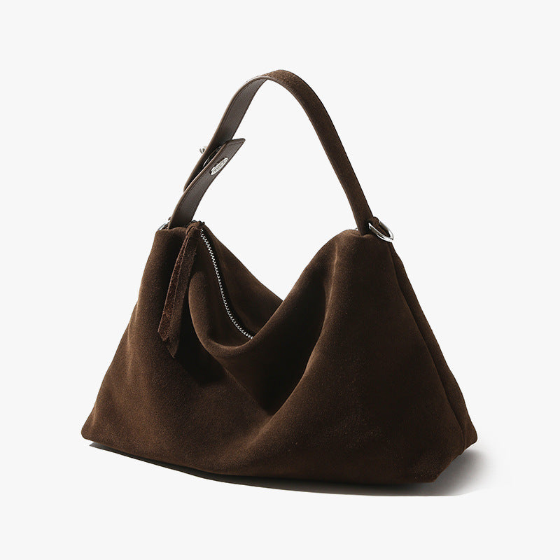 Matte Cowhide Leather One-shoulder