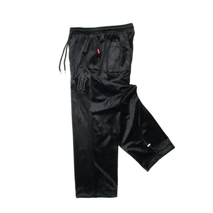 Embossed Velvet Ankle Banded Pants Men - BAGMODA