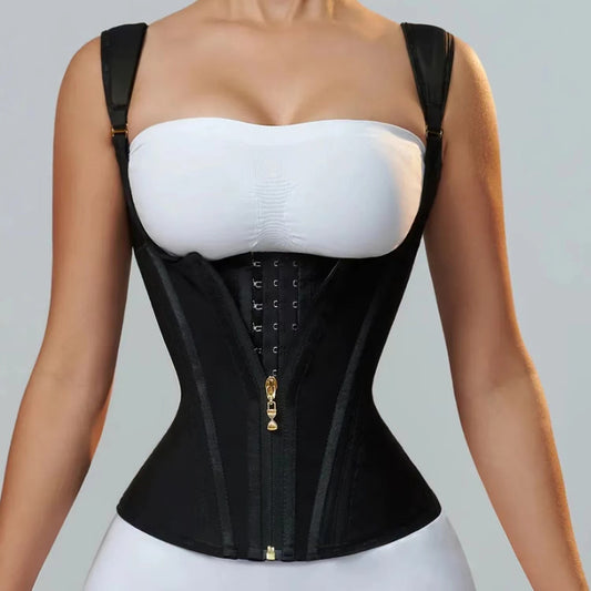 Zipper Breasted Retro Shapewear Top - BAGMODA