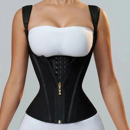 Zipper Breasted Retro Shapewear Top - BAGMODA