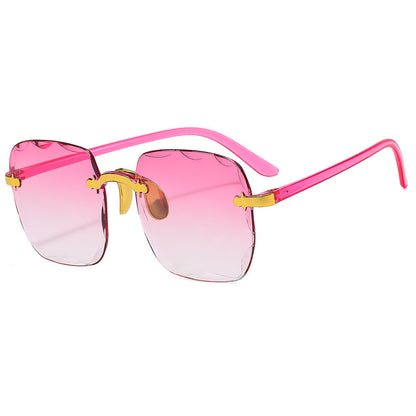 Rahmenlose Trimming Internet-berühmte Sonnenbrille Frauen