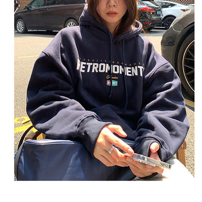 Sudadera con capucha acolchada de terciopelo para mujer