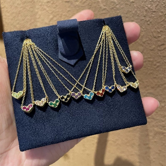 Collar con piedras de nacimiento de amor de enero a diciembre (Nicho)