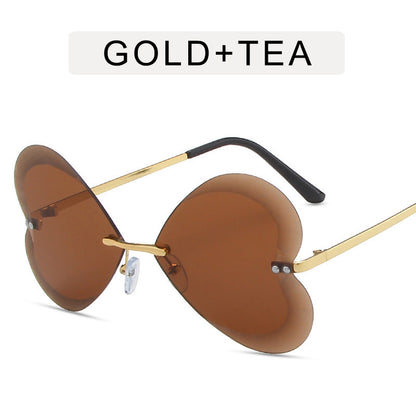 Retro Trend Liebe Persönlichkeit Metall Sonnenbrille Frauen