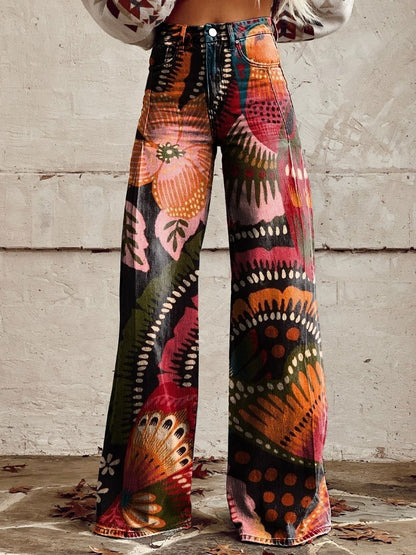 Horn Simulation Denim Hose Lose Hosen Für Frauen
