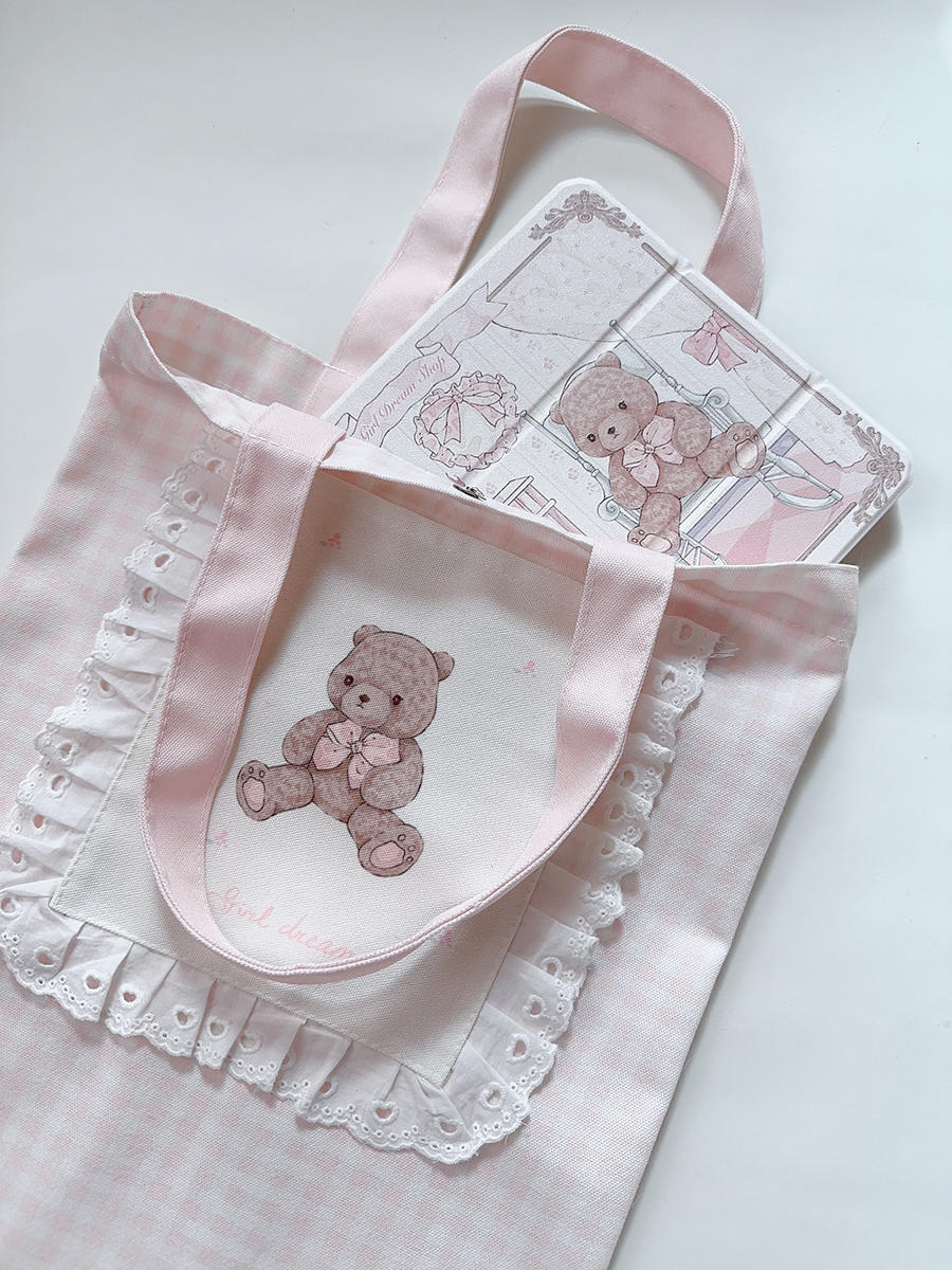 Bear Wooden Canvas Bag