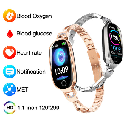 Damen Smart Watch Nicht-invasive Blutzucker-Menstruationserinnerung
