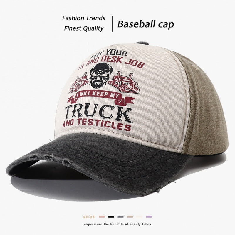 Peaked Hard Top Summer Letter Printing Stylish Baseball Cap