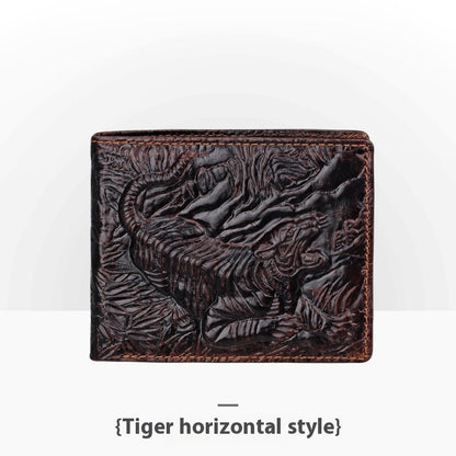 Personalisierte Retro-Handgemachte geprägte Lederbrieftasche für Männer