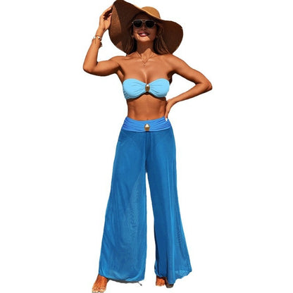 Bikini Dreiteiliger Strandhosen-Split-Badeanzug für Damen