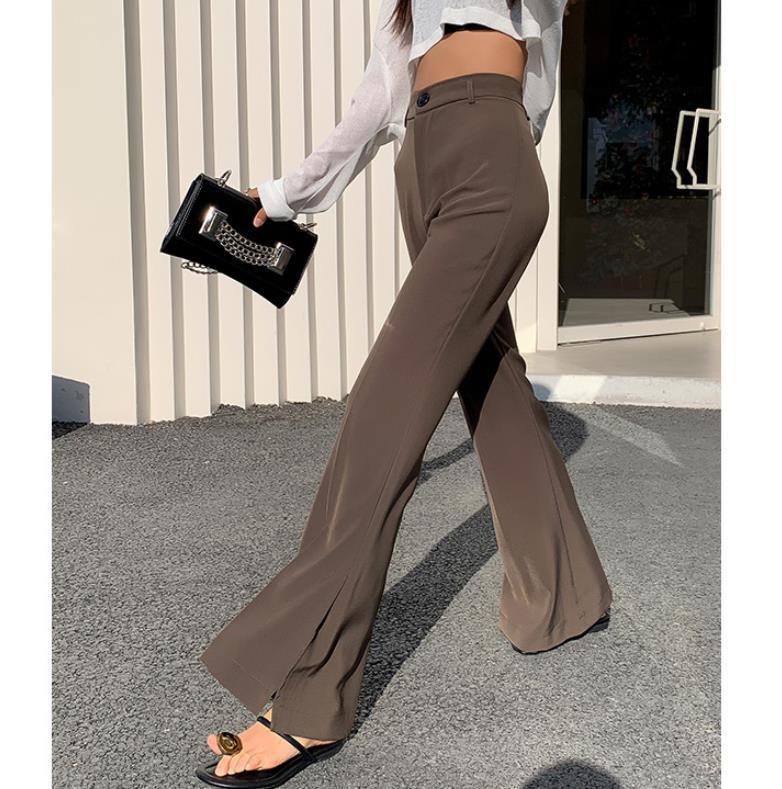 Women Summer Thin Retro High Waist Drape Straight Mopping Pants Loose Casual Suit Pants