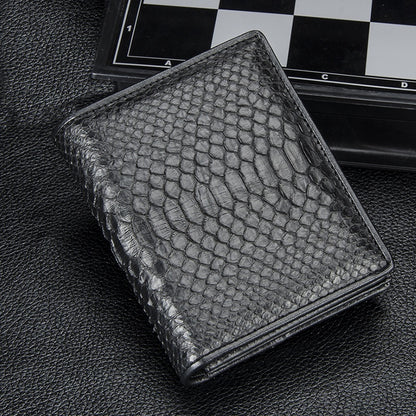Cartera horizontal corta informal de cuero de gran capacidad para hombre