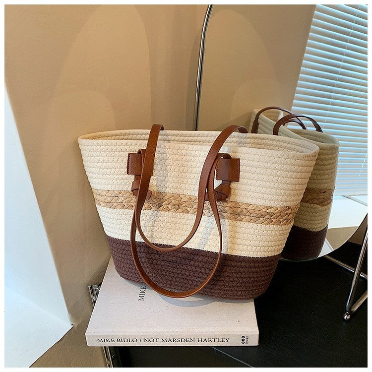 Seaside Luxe Straw Shoulder Bag