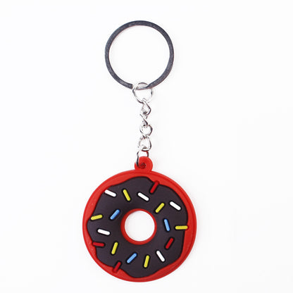 Einfacher Cartoon-süßer Donut-PVC-Schlüsselanhänger