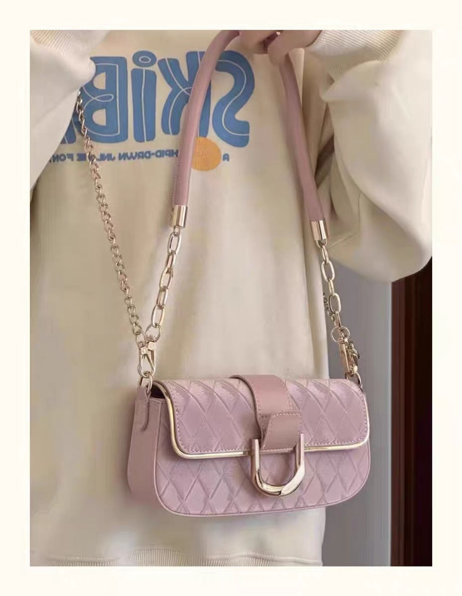 Chain Small Square Bag Shoulder Crossbody Underarm Bag