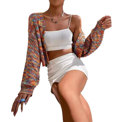 Damen Retro Colorized Sweater Freizeitjacke