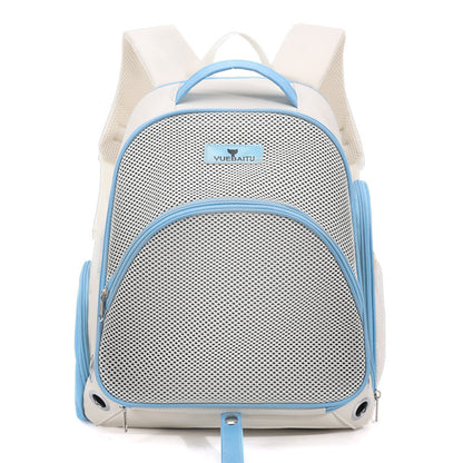 Bolsa de transporte para gatos con doble hombro, portátil y plegable.