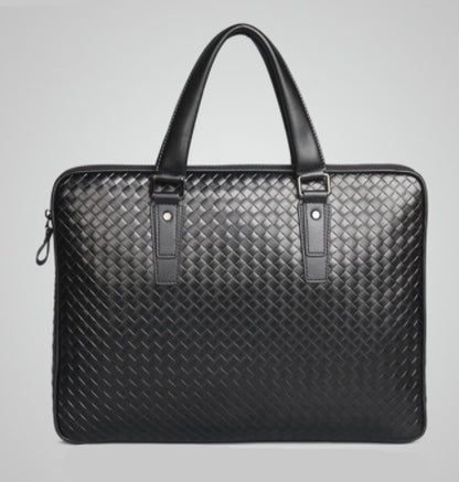 Bolso de hombre, maletín grande de cuero tejido a mano, bolsos de lujo, bolsos de mano de negocios para hombre, bolsos de mano de alta calidad para portátil.