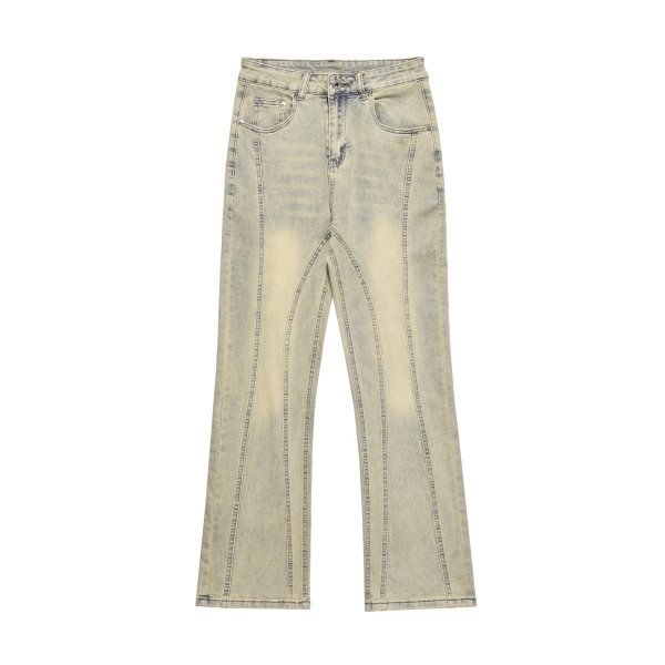 RO Style Wide Leg Patchwork Cargo Pants Jeans Men - BAGMODA